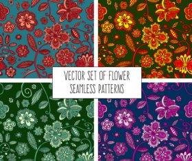 Decorative pattern flowers seamless backgrounds vector
