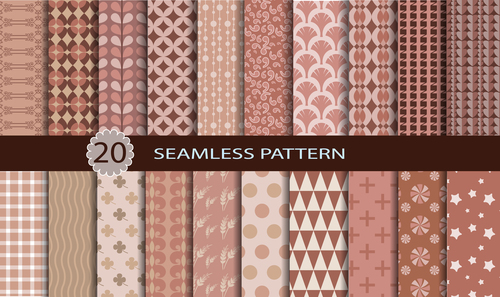 Decorative seamless pattern set background vector