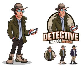 Detective cartoon design vector