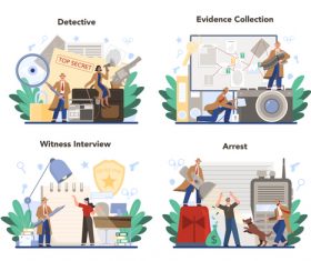Detective cartoon illustration vector