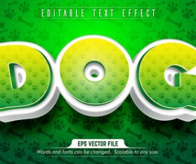Dog text 3d green style text effect vector