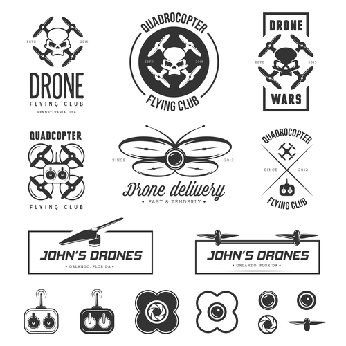 Drone club logo vector