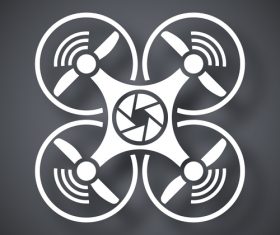 Drone with camera icon vector
