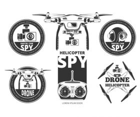 Drones labels vector