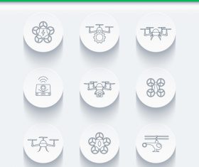 Drones uav copters icon vector