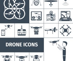 Drones vector icons