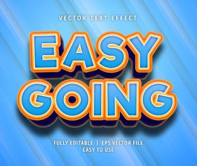 Easy going text 3d blue style text effect vector