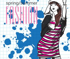 Female fashion and style hand drawn vector