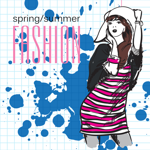 Female fashion and style hand drawn vector