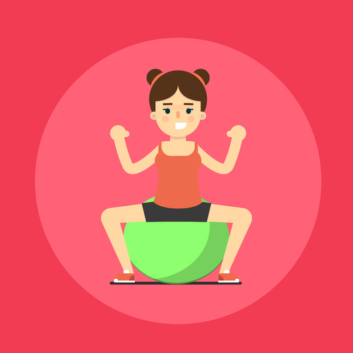 Fitness ball sport icon vector