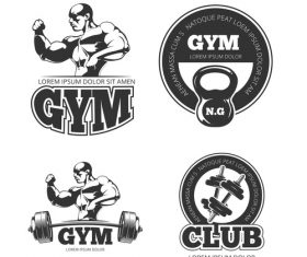 Fitness club emblem vector