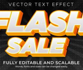 Flash sale fully editable and scalable 3d text style vector