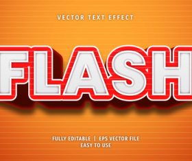 Flash text 3d style text effect vector