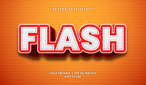 Flash text 3d style text effect vector
