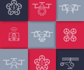Flat icon drones vector