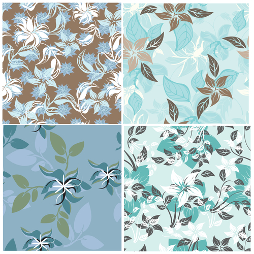 Floral seamless backgrounds vector