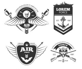 Laptop and awning emblem vector free download