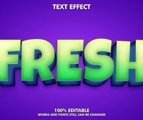 Fresh words and fonts 3d text style vector