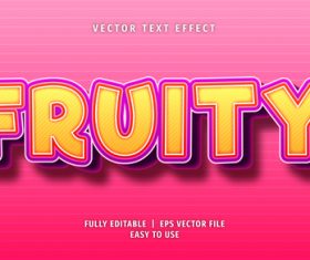 Fruity text 3d style text effect vector
