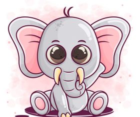 Funny cartoon elephant vector