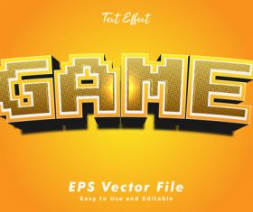Game 3d text style effect vector