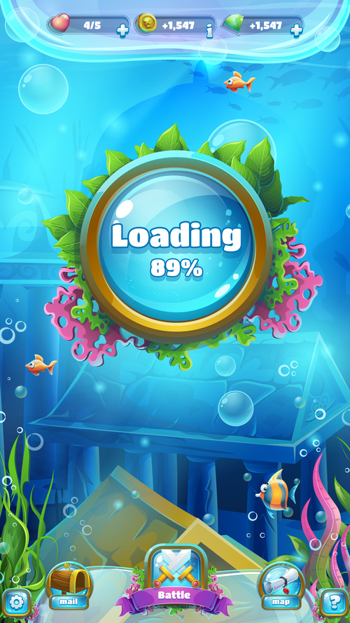 Game loading page design vector