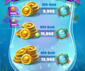 Game mobile format shop screen design vector