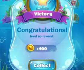 Game victory screen design vector