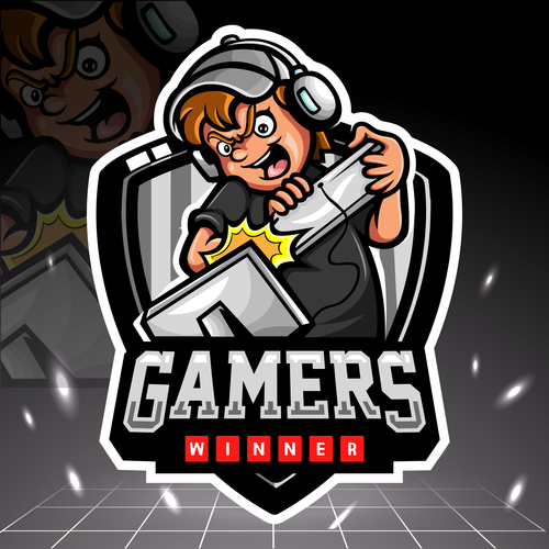Game winner game emblem design vector