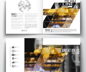 Geometric booklet cover design template vector