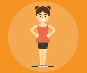 Girl sport icon vector