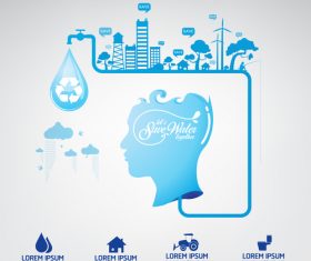 Global concept water infographic vector