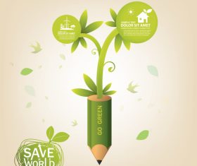 Go green concept infographic vector