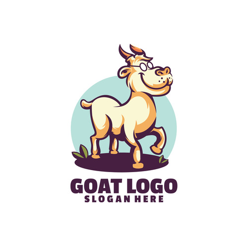 Goat fun logo vector