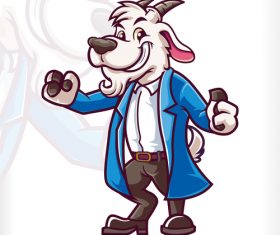 Goat optimis mascot logo vector