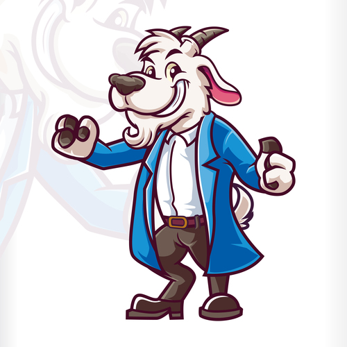 Goat optimis mascot logo vector
