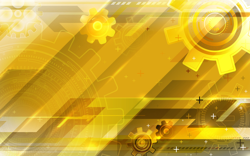 Golden gear background vector