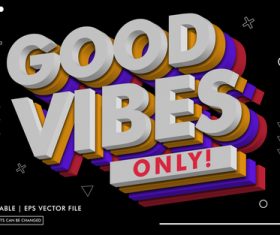 Good vibes text style vector