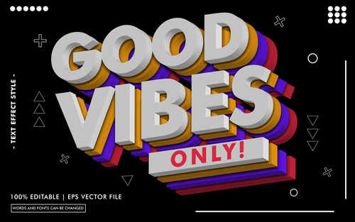 Good vibes text style vector