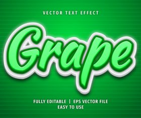 Grape text 3d green style text effect vector