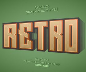 Graphic Retro 3d text style effect vector