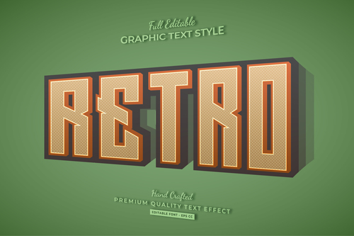 Graphic Retro 3d text style effect vector