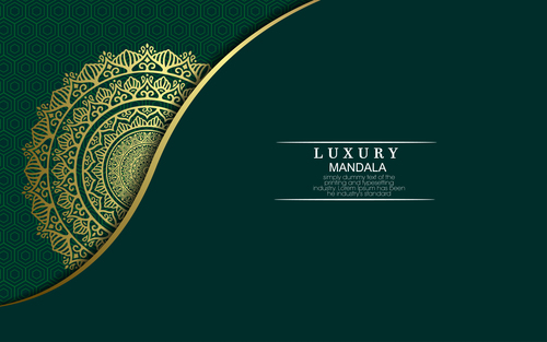 Green background luxury mandala vector