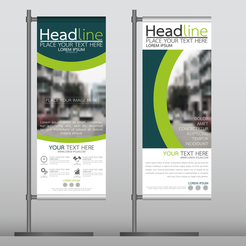 Green blue business stand banner vector