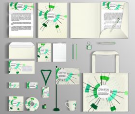 Green corporate identity collection vector