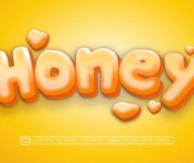 HONEY 3d text style effect vector