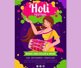 Happy Holi festival bright design poster vector