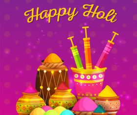 Happy Holi festival poster vector