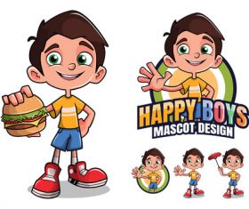 Happy boy cartoon design vector