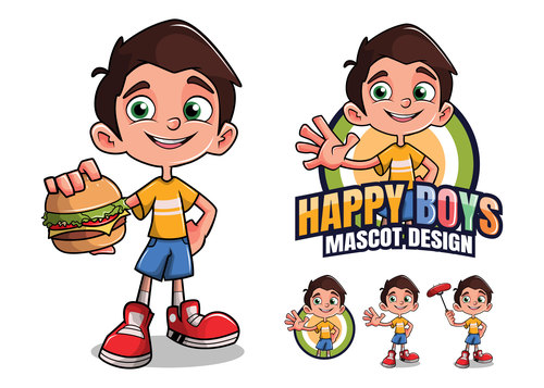 Happy boy cartoon design vector